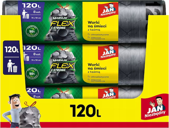 Jan Niezbędny Biodegradable Trash Bags Capacity 120lt 8 Pieces Black