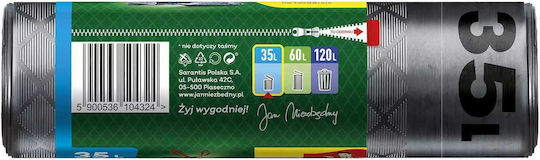 Jan Niezbędny Biologisch Abbaubare Müllsäcke mit 35lt Kapazität 15 Stück Schwarz