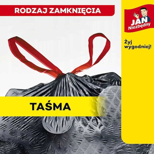 Jan Niezbędny Biologisch Abbaubare Müllsäcke mit 35lt Kapazität 15 Stück Schwarz