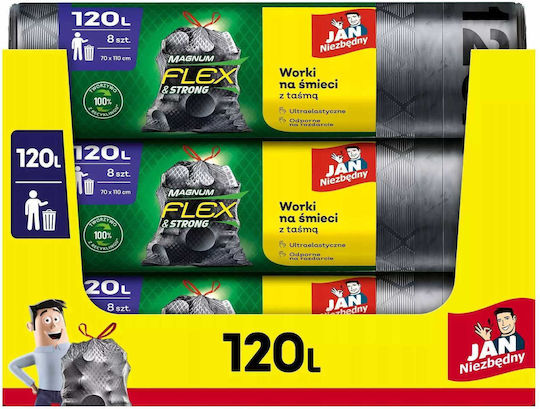 Jan Niezbędny Biodegradable Trash Bags Capacity 120lt 8 Pieces Black