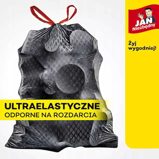 Jan Niezbędny Biologisch Abbaubare Müllsäcke mit 35lt Kapazität 15 Stück Schwarz