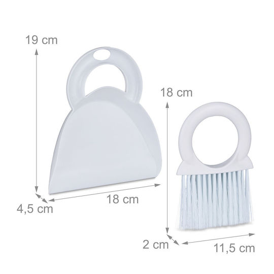 Relaxdays Mini Broom Dustpan Set White 4.5x19x18 Cm