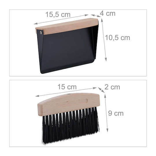 Kehrschaufel Set Relaxdays Schwarz Natürliche 4x15,5x11cm