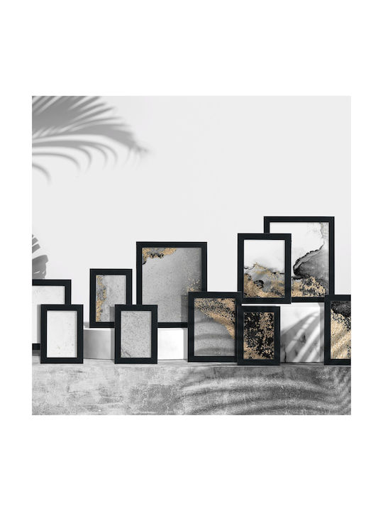 Relaxdays Plastic Wall-Mounted Photo Frame With Black Frame 10 Pieces