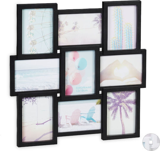 Relaxdays Multi Wall-Mounted Picture Frame 9 Photos Plastic (Personalized) Relaxdays Multi Wall-Mounted Picture Frame 9 Photos Plastic (Personalized)