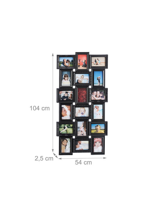 Relaxdays Multi Rama Foto Montare Pe Perete 18 Locuri Plastic (Diverse Culori)