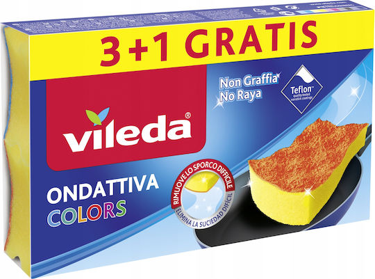Vileda Pur Active Colors Sponge 4 Pcs
