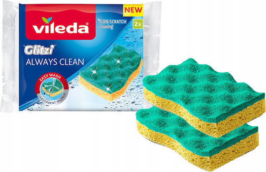 Vileda Glitzi Always Clean Viscose Sponge 2 Pcs