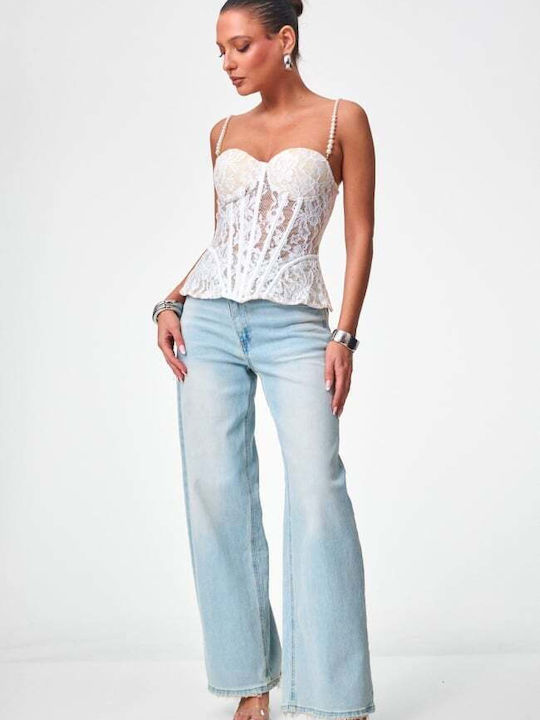 Women's Blouse Corset Top White