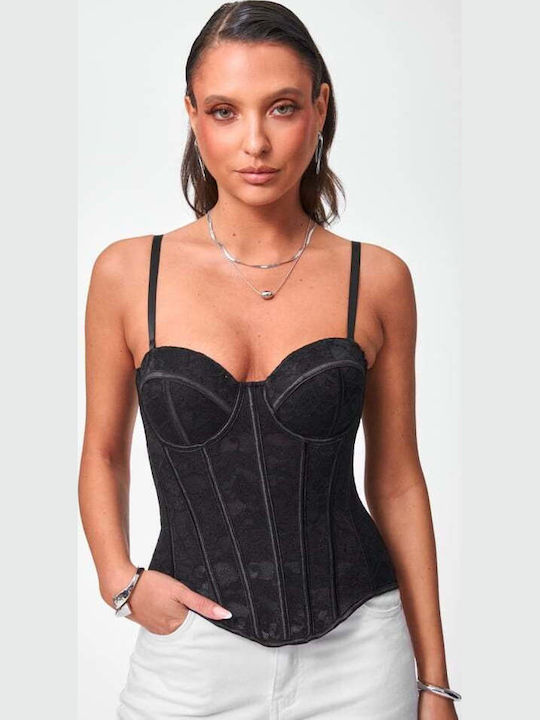 Damen Bluse Korsett Schwarz