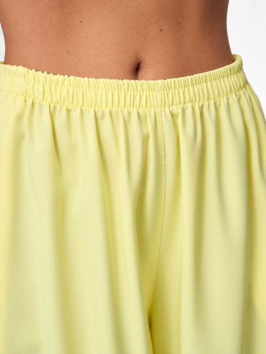 Damen Gelbes Set mit Gummiband-Hosen
