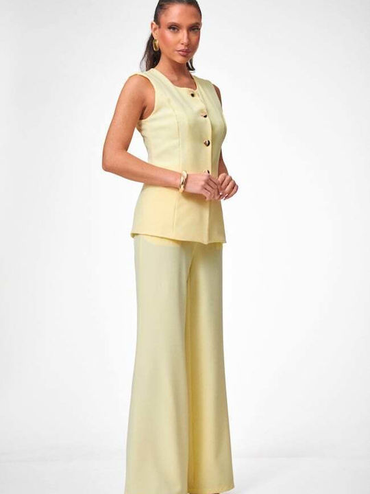 Damen Gelbes Set mit Hose