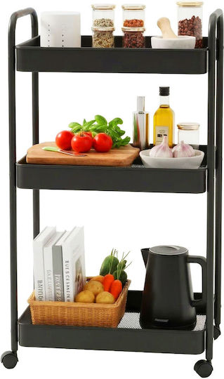 Relaxdays Lebensmittelregal Metallisch 3 Ebenen Schwarz 10053385_46 Relaxdays Lebensmittelregal Metallisch 3 Ebenen Schwarz 10053385_46