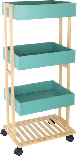 Relaxdays Wooden Kitchen Trolley 4 Tiers Brown 40x30x88cm