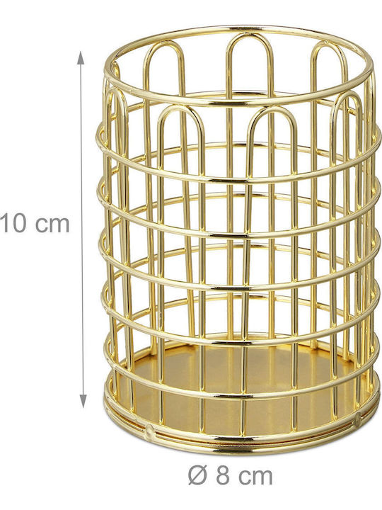 Relaxdays Organisationsbasis Für Kosmetik Goldene 10x8x8cm