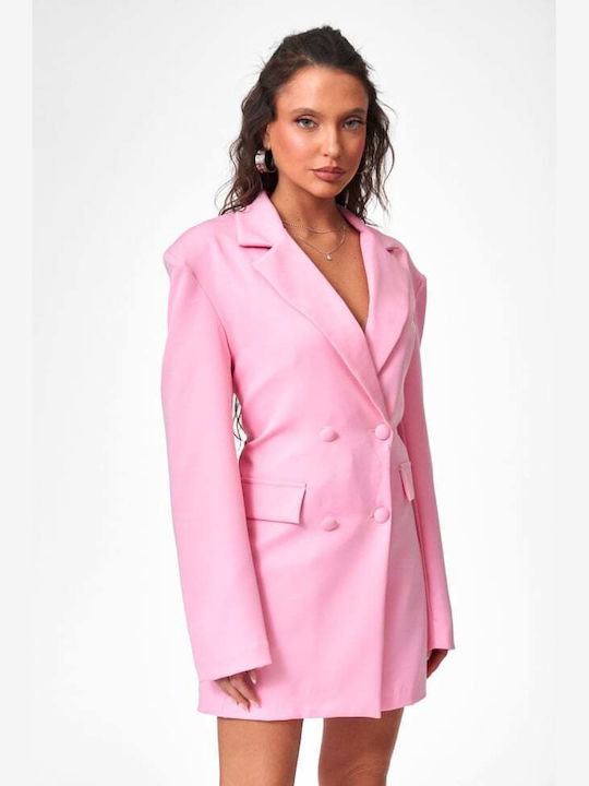 Decoro Damen Doppelreihiges Blazer Rosa