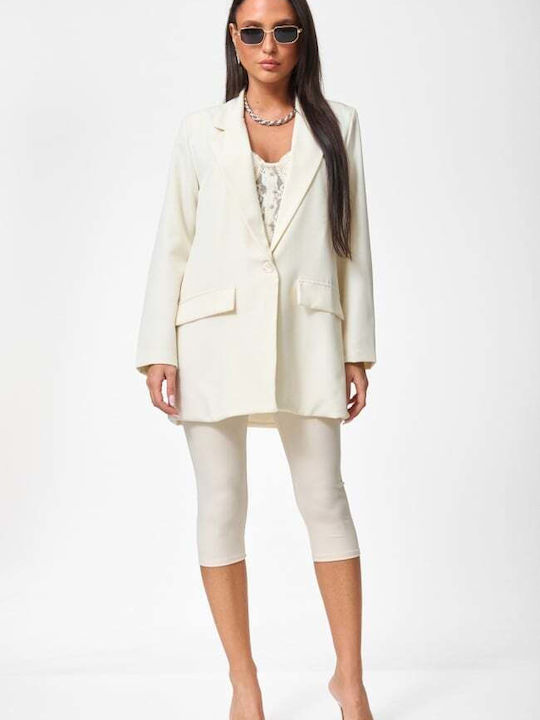 Decoro Women's Blazer Ecru