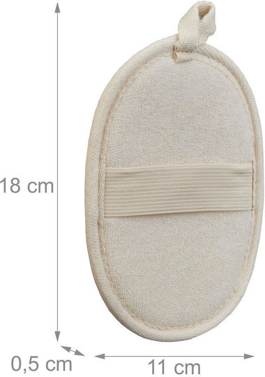 Relaxdays Set 4 Loofah Sponges Beige 18x0.5x11 Cm