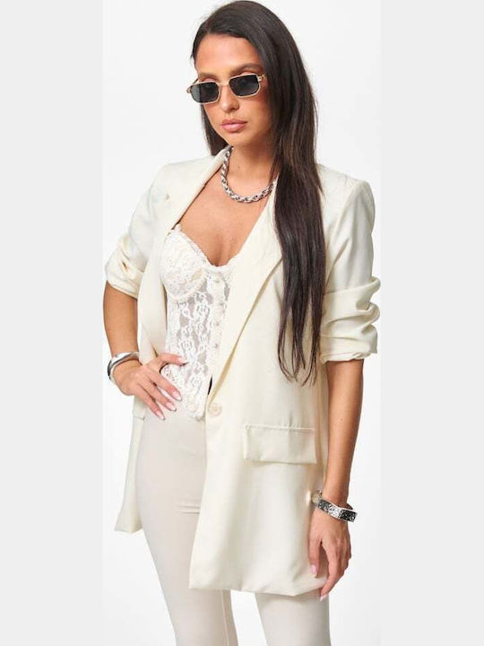 Decoro Women's Blazer Ecru