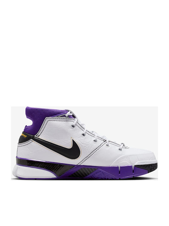 Kobe 1 Protro 81 Points High Basketball Shoes White Black Court Purple