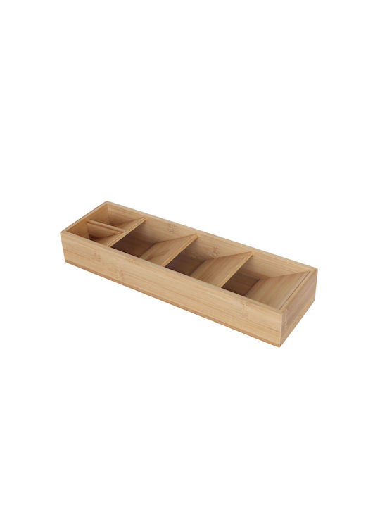 Relaxdays Tăvi Pentru Tacâmuri De Sertar Din Lemn 40x12x6cm Bej