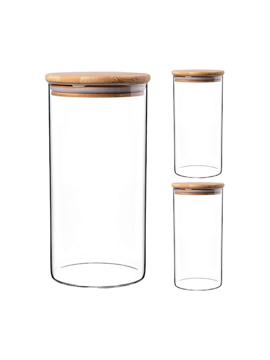 Kadax Set 3Stücke Lebensmittelgläser Allgemeine Verwendung mit Deckel Glas Transparent 1400ml 3Stücke