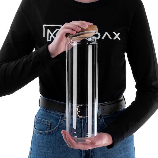 Kadax Set of 3 Vases for Tea Pasta Sugar Cereals Coffee with Lid Glass Transparent 1550ml 3 Pieces