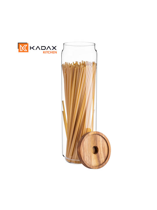 Kadax Set of 3 Vases for Tea Pasta Sugar Cereals Coffee with Lid Glass Transparent 1550ml 3 Pieces