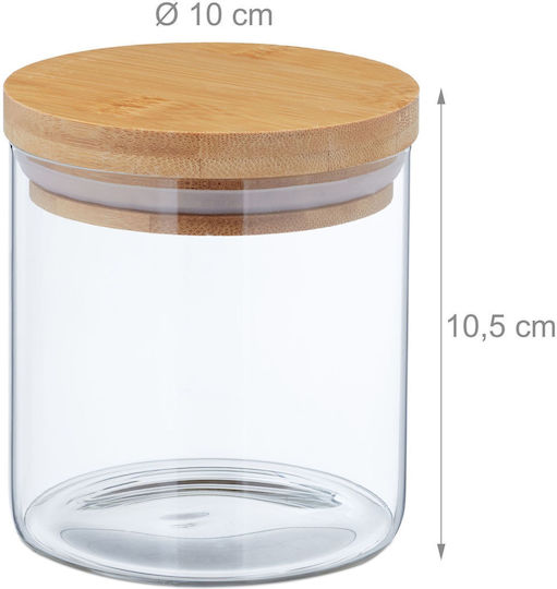 Relaxdays Set 9 Bucăți Vaze Utilizare Generală cu Capac Sticlă Transparentă 500ml 9 Bucăți
