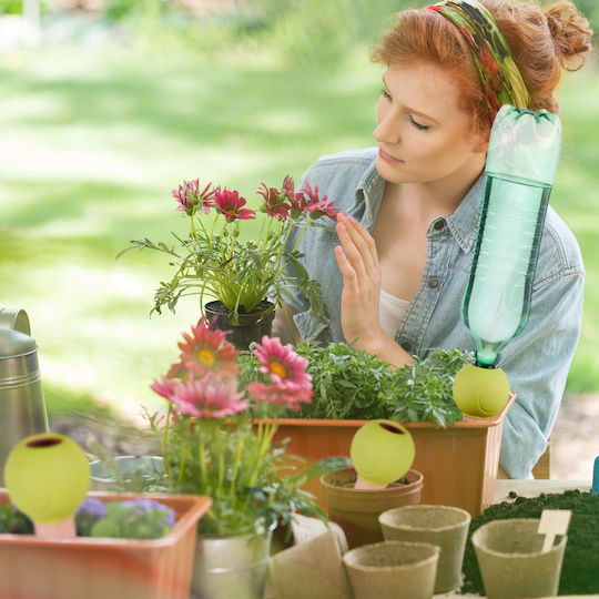 Relaxdays Set 4 Conuri De Udare Din Lut Pentru Plante