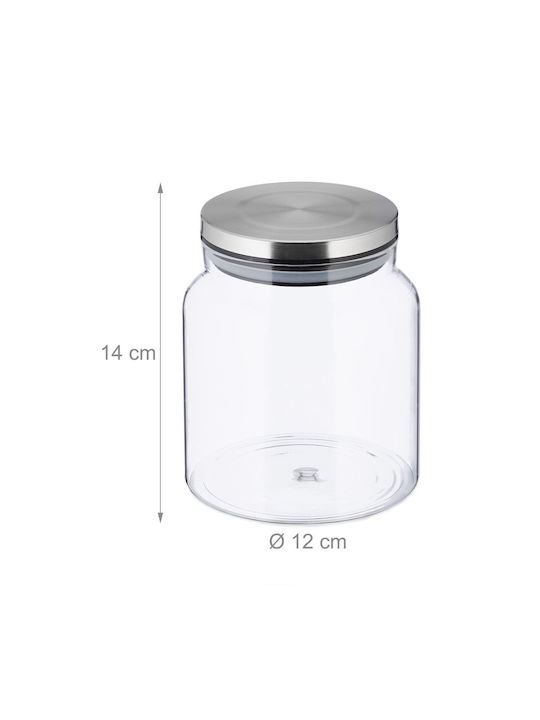 Relaxdays General Use Glass Gray Vase with Lid 1100ml