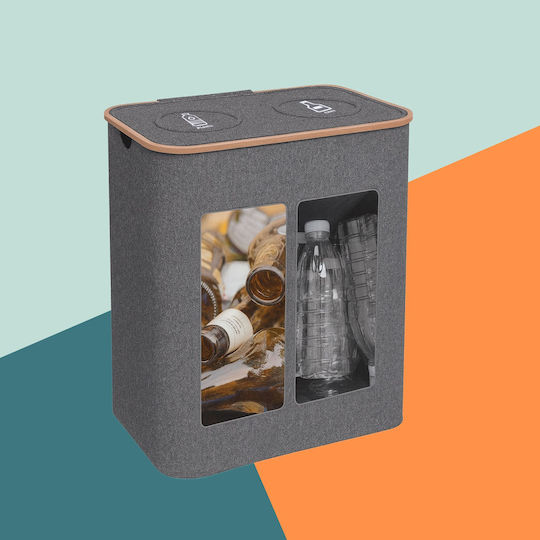 Relaxdays Coș De Gunoi Din Plastic Pentru Reciclare Gri