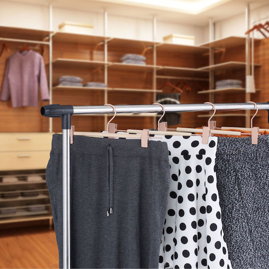 Relaxdays Cămașă de Dulap pentru Pantaloni din Lemn Roz 10037726 10 Bucăți