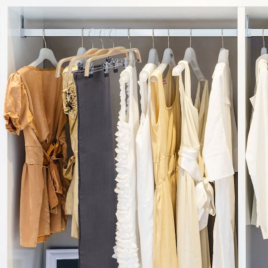 Relaxdays Kremastră Dulap pentru Pantaloni Din Lemn Bej 10024654_126 5 Bucăți