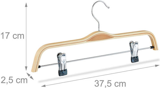 Relaxdays Kremastră Dulap pentru Pantaloni Din Lemn Bej 10024654_126 5 Bucăți