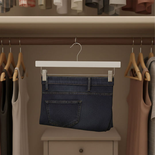 Relaxdays Kremastră Dulap pentru Pantaloni din Lemn Alb 10029411_49 12 Bucăți