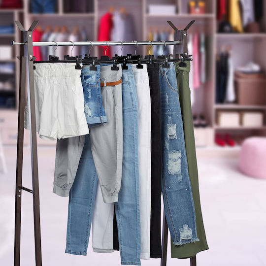 Relaxdays Cămașă de Dulap pentru Pantaloni din Plastic Neagră 10026609_46 10 Bucăți