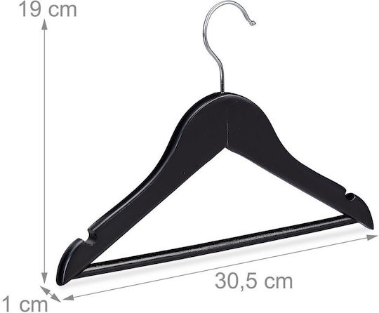 Relaxdays Agățători De Haine Pentru Copii Din Lemn Negre 10026491 20 Bucăți
