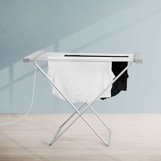 Folding Heated Floor Clothes Drying Rack Plastic 100W 94x50cm