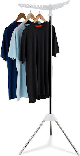 Relaxdays Folding Floor Clothes Drying Rack Stainless Steel 150x52cm