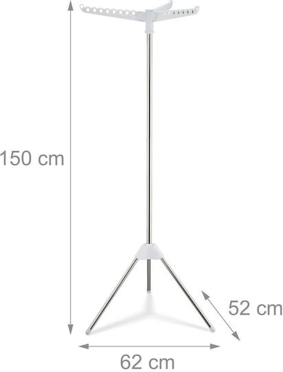 Relaxdays Uscătoare Rufe Pliere Pardoseală Inox 150x52cm