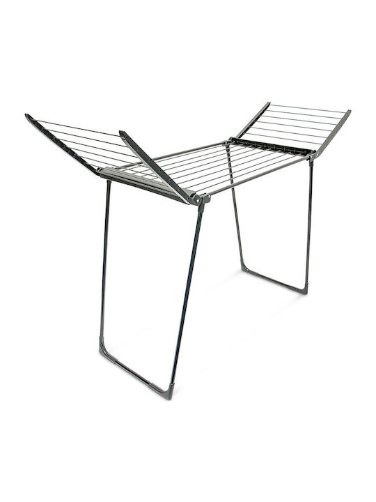 Relaxdays Uscător De Rufe Pliabil De Pardoseală Din Oțel Inoxidabil 104x54.5cm