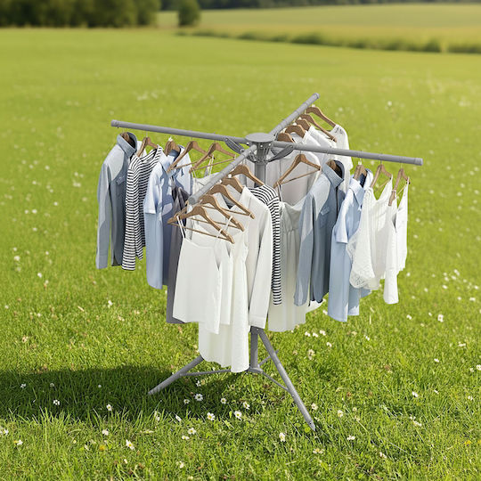 Relaxdays Folding Floor Clothes Drying Rack Stainless Steel 180x125cm
