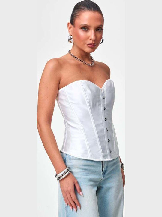 Γυναικεία Μπλούζα Κορσές Strapless Ασπρο