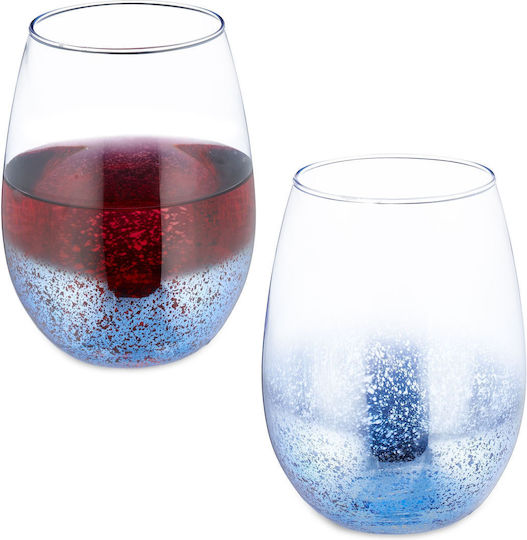 Relaxdays Σετ Ποτήρια από Γυαλί Μπλε 500ml 10042271 2τμχ