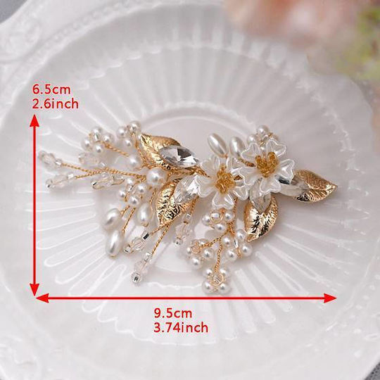 Set 2 Bridal Shoe Accessories Pearls Crystals Gold