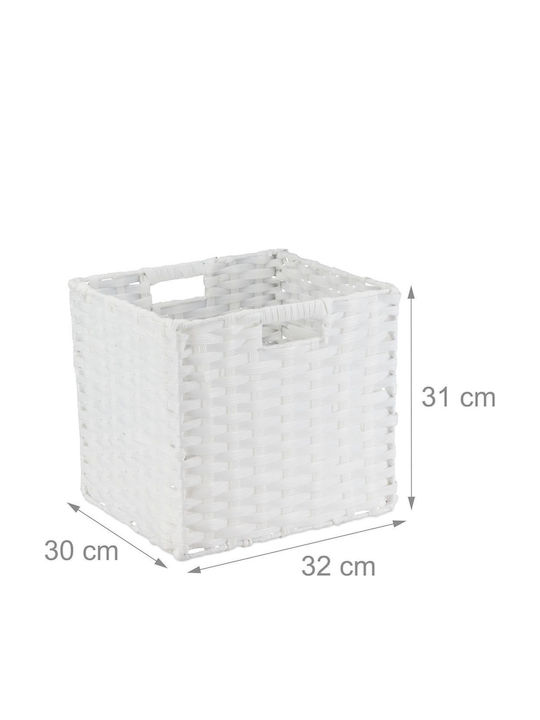 Relaxdays Πλαστικό Κουτί Αποθήκευσης Λευκό 31x32x30cm 4τμχ