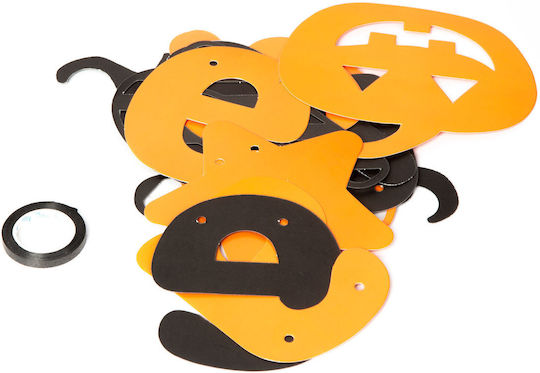Ghirlandă Halloween 3.5m Hârtie Banner Happy Halloween Dovleac Liliac Stea