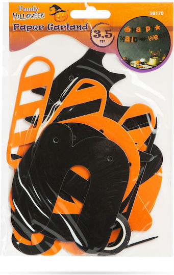 Ghirlandă Halloween 3.5m Hârtie Banner Happy Halloween Dovleac Liliac Stea