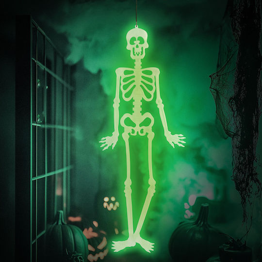 Decoratiune Fosforescentă Schelet Halloween 90x40 Cm Plastic Strălucește În Întuneric